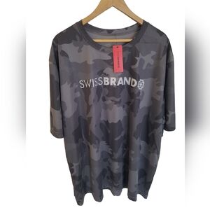 NWT Swiss Brand Men's  Camouflage Performance Short Sleeve Tshirt  Size 2X Gray
